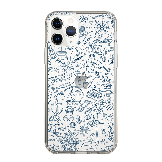 Slim Protection Case［ SINA COVA - Marine Line Art - Navy ］