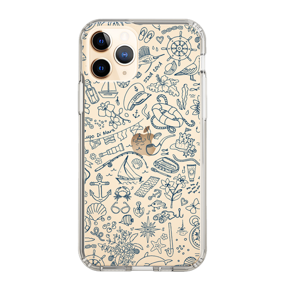 Slim Protection Case［ SINA COVA - Marine Line Art - Navy ］