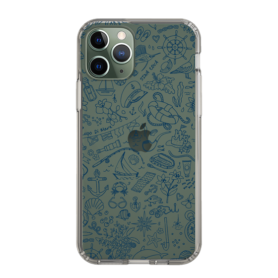 Slim Protection Case［ SINA COVA - Marine Line Art - Navy ］