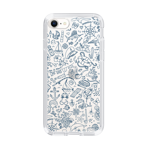 Slim Protection Case［ SINA COVA - Marine Line Art - Navy ］