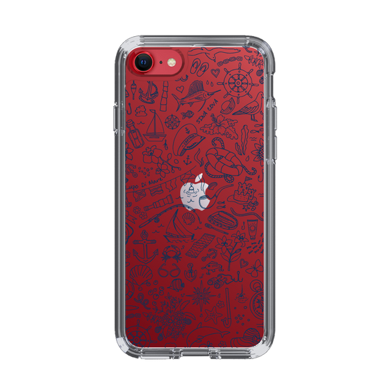 Slim Protection Case［ SINA COVA - Marine Line Art - Navy ］