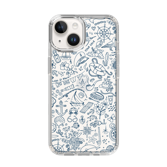 Slim Protection Case［ SINA COVA - Marine Line Art - Navy ］