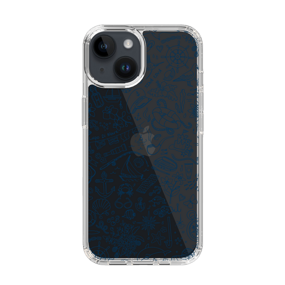 Slim Protection Case［ SINA COVA - Marine Line Art - Navy ］