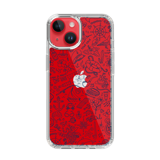 Slim Protection Case［ SINA COVA - Marine Line Art - Navy ］