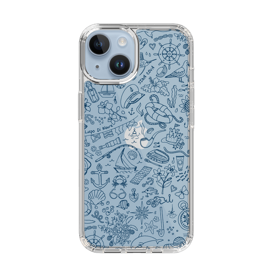 Slim Protection Case［ SINA COVA - Marine Line Art - Navy ］