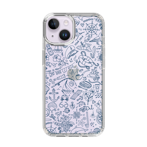 Slim Protection Case［ SINA COVA - Marine Line Art - Navy ］