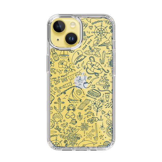 Slim Protection Case［ SINA COVA - Marine Line Art - Navy ］