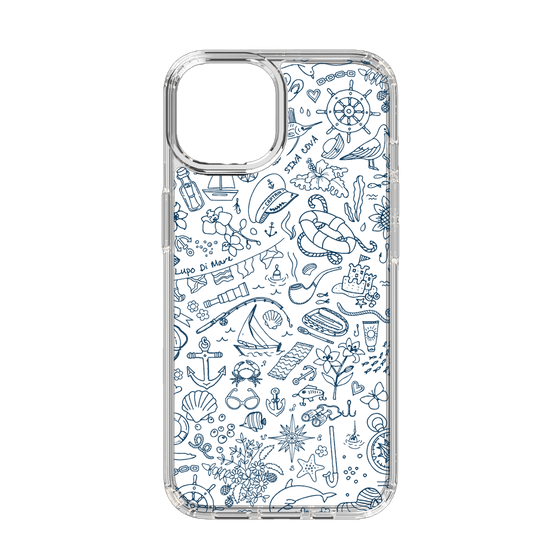 Slim Protection Case［ SINA COVA - Marine Line Art - Navy ］