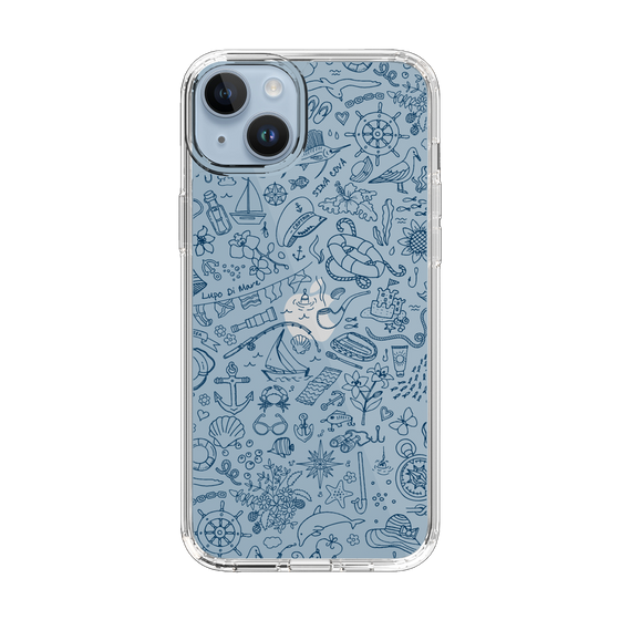 Slim Protection Case［ SINA COVA - Marine Line Art - Navy ］