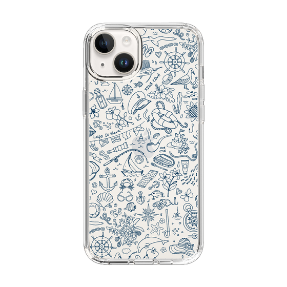 Slim Protection Case［ SINA COVA - Marine Line Art - Navy ］