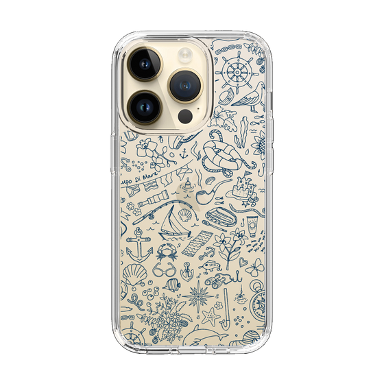 Slim Protection Case［ SINA COVA - Marine Line Art - Navy ］