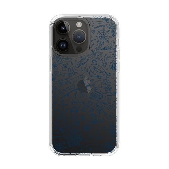 Slim Protection Case［ SINA COVA - Marine Line Art - Navy ］