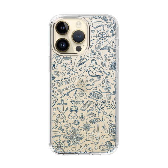 Slim Protection Case［ SINA COVA - Marine Line Art - Navy ］