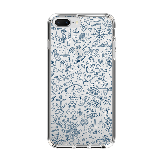 Slim Protection Case［ SINA COVA - Marine Line Art - Navy ］