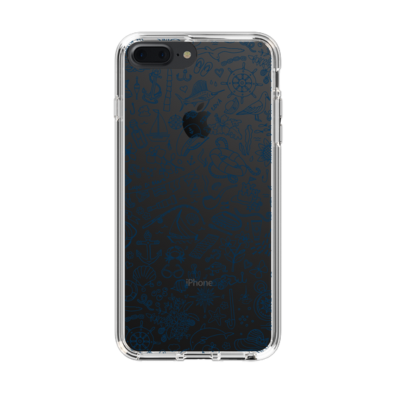 Slim Protection Case［ SINA COVA - Marine Line Art - Navy ］