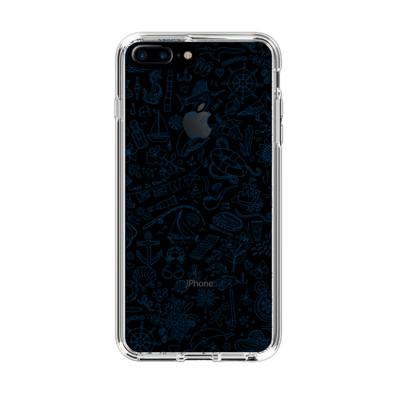 Slim Protection Case［ SINA COVA - Marine Line Art - Navy ］