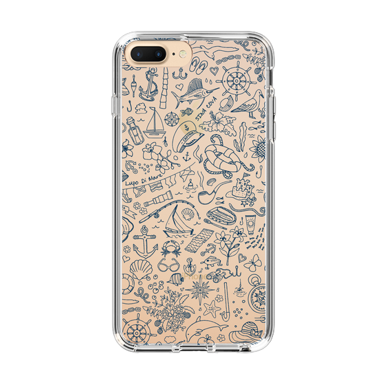 Slim Protection Case［ SINA COVA - Marine Line Art - Navy ］