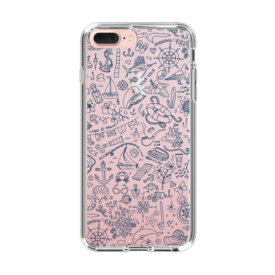 Slim Protection Case［ SINA COVA - Marine Line Art - Navy ］