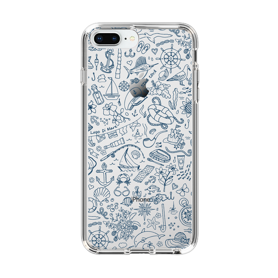 Slim Protection Case［ SINA COVA - Marine Line Art - Navy ］