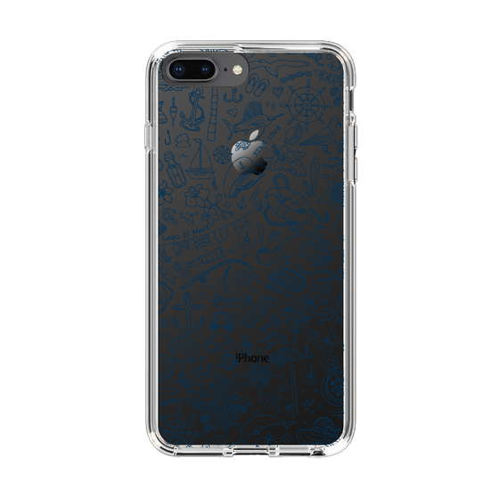 Slim Protection Case［ SINA COVA - Marine Line Art - Navy ］