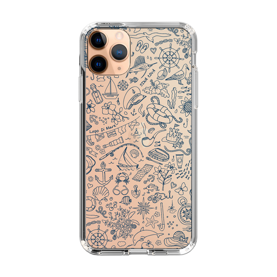 Slim Protection Case［ SINA COVA - Marine Line Art - Navy ］
