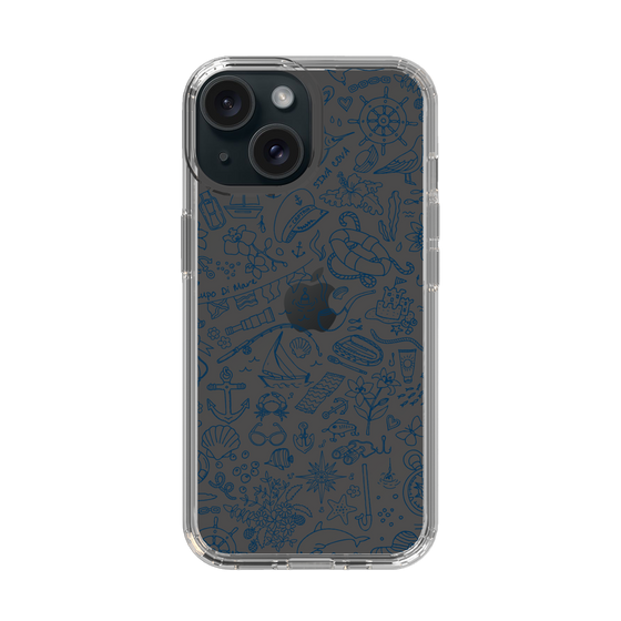 Slim Protection Case［ SINA COVA - Marine Line Art - Navy ］