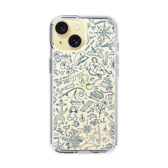 Slim Protection Case［ SINA COVA - Marine Line Art - Navy ］