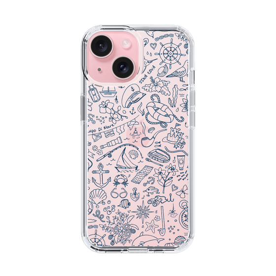 Slim Protection Case［ SINA COVA - Marine Line Art - Navy ］