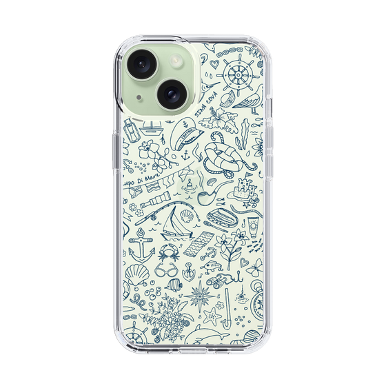 Slim Protection Case［ SINA COVA - Marine Line Art - Navy ］