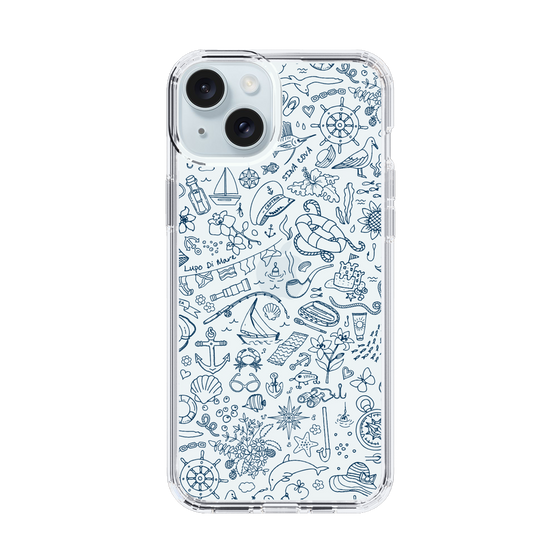 Slim Protection Case［ SINA COVA - Marine Line Art - Navy ］