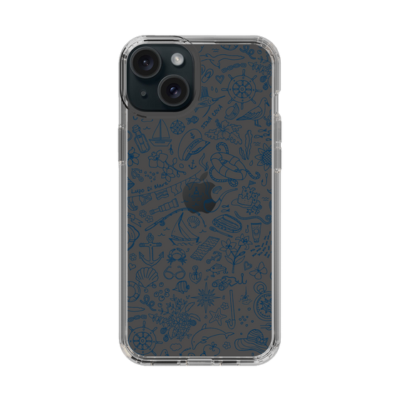 Slim Protection Case［ SINA COVA - Marine Line Art - Navy ］