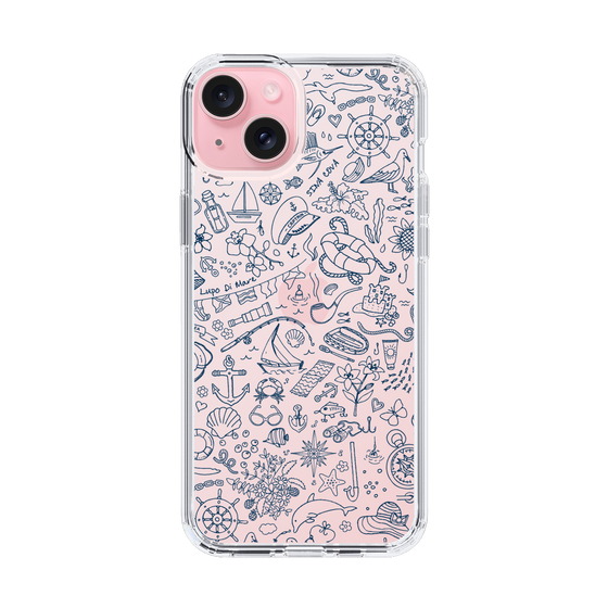 Slim Protection Case［ SINA COVA - Marine Line Art - Navy ］