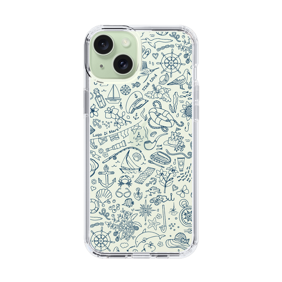 Slim Protection Case［ SINA COVA - Marine Line Art - Navy ］