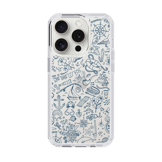 Slim Protection Case［ SINA COVA - Marine Line Art - Navy ］