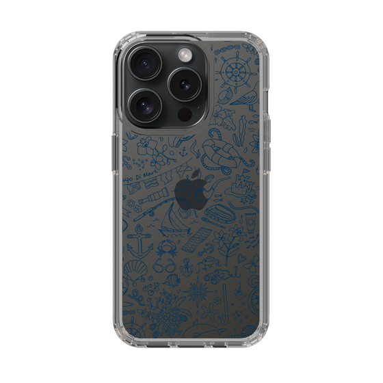 Slim Protection Case［ SINA COVA - Marine Line Art - Navy ］