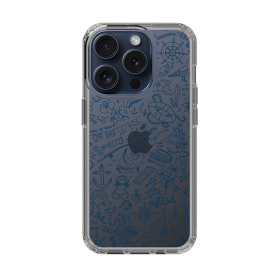 Slim Protection Case［ SINA COVA - Marine Line Art - Navy ］