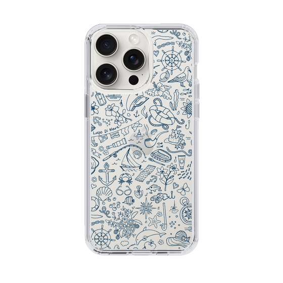 Slim Protection Case［ SINA COVA - Marine Line Art - Navy ］