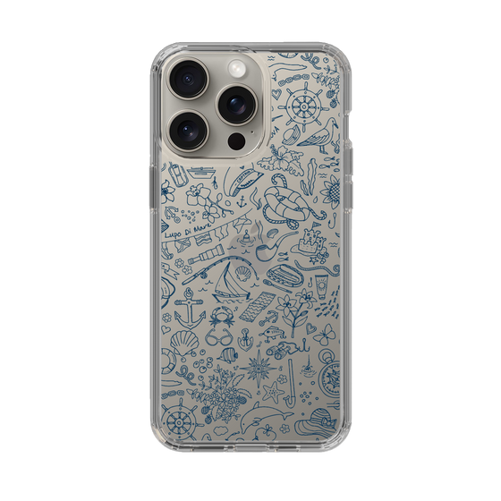 Slim Protection Case［ SINA COVA - Marine Line Art - Navy ］