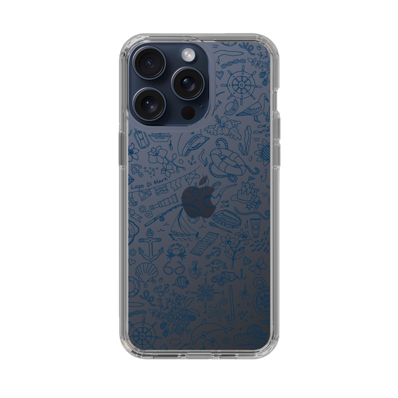 Slim Protection Case［ SINA COVA - Marine Line Art - Navy ］