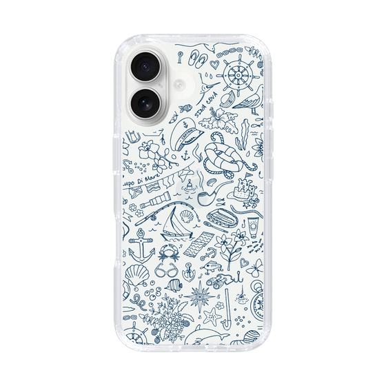 Slim Protection Case［ SINA COVA - Marine Line Art - Navy ］