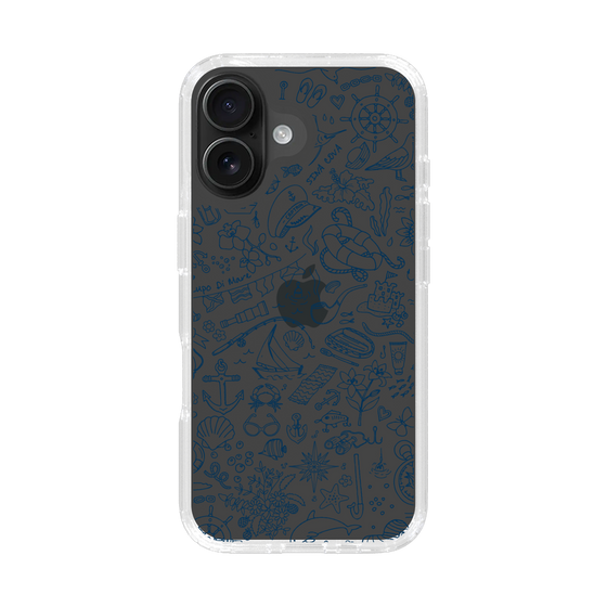 Slim Protection Case［ SINA COVA - Marine Line Art - Navy ］