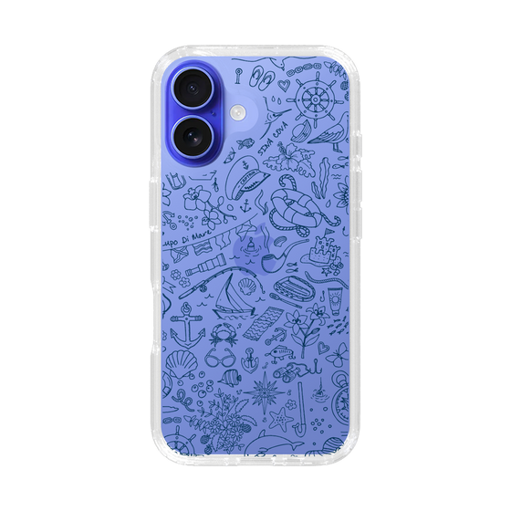 Slim Protection Case［ SINA COVA - Marine Line Art - Navy ］
