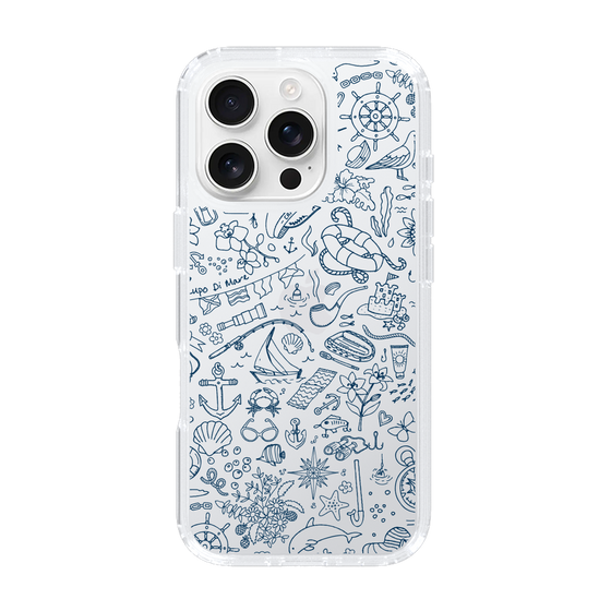 Slim Protection Case［ SINA COVA - Marine Line Art - Navy ］