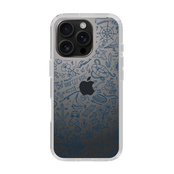Slim Protection Case［ SINA COVA - Marine Line Art - Navy ］