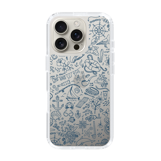 Slim Protection Case［ SINA COVA - Marine Line Art - Navy ］