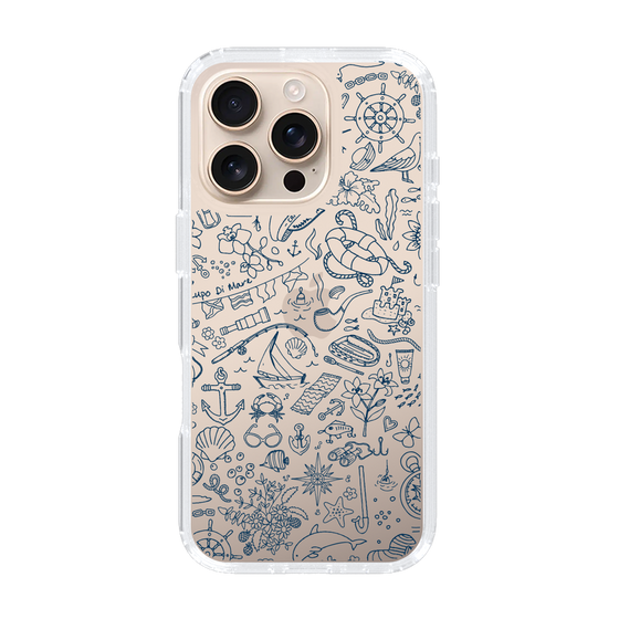 Slim Protection Case［ SINA COVA - Marine Line Art - Navy ］