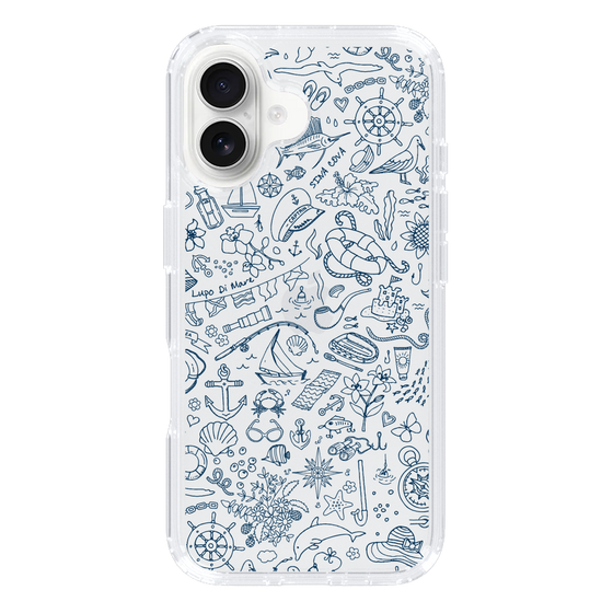 Slim Protection Case［ SINA COVA - Marine Line Art - Navy ］