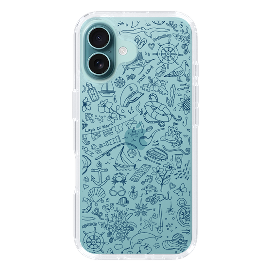Slim Protection Case［ SINA COVA - Marine Line Art - Navy ］