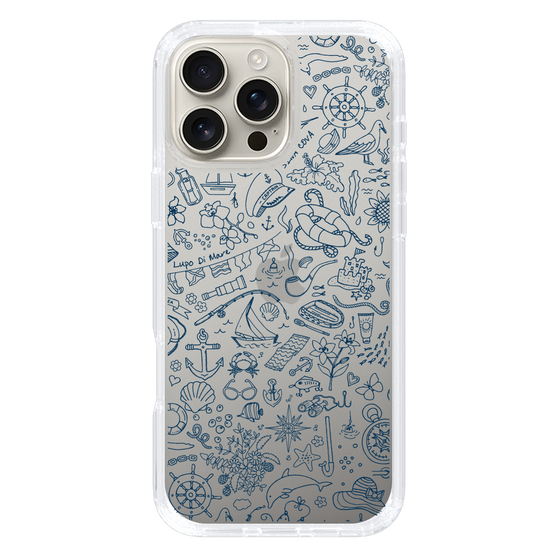 Slim Protection Case［ SINA COVA - Marine Line Art - Navy ］