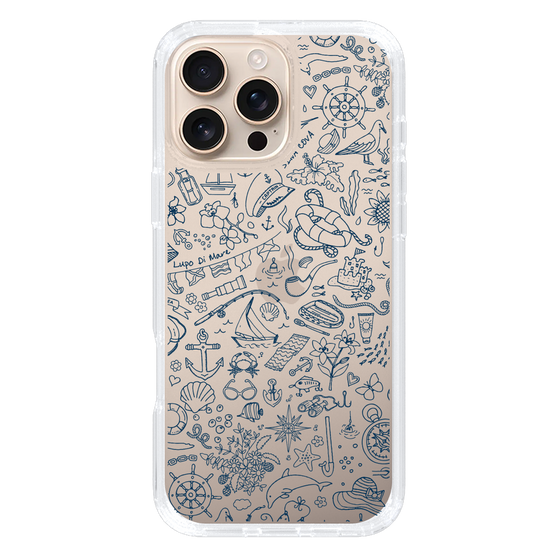 Slim Protection Case［ SINA COVA - Marine Line Art - Navy ］
